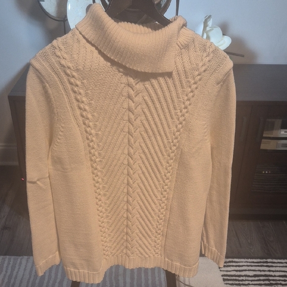 Talbots Sweaters - Talbot's Cream Cable Knit Turtleneck Sweater 100% Cotton